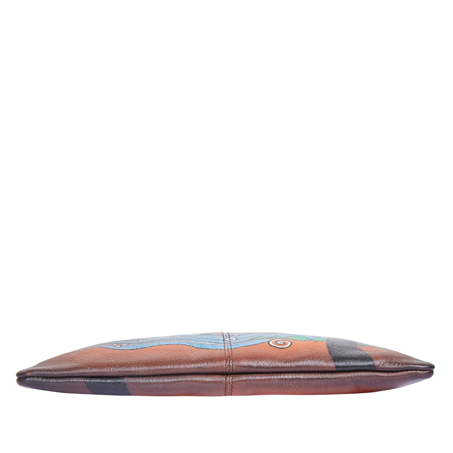 Marine Beauty Hand-Painted Leather Slim Cross body Bag
