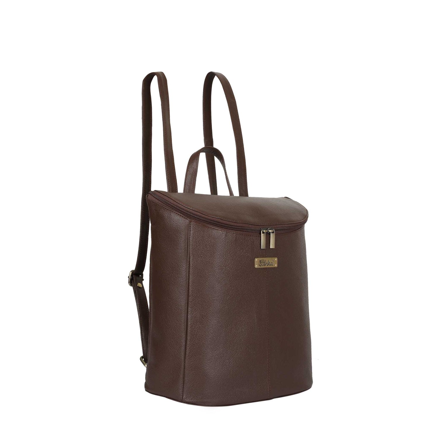 Genuine Leather Brown Backpack Purse for Women – Designer Shoulder Bag, Stylish Travel Backpack, Trendy Leather Purse for Ladies, Fashionable Bag for Work, College, and Travel |Sishka