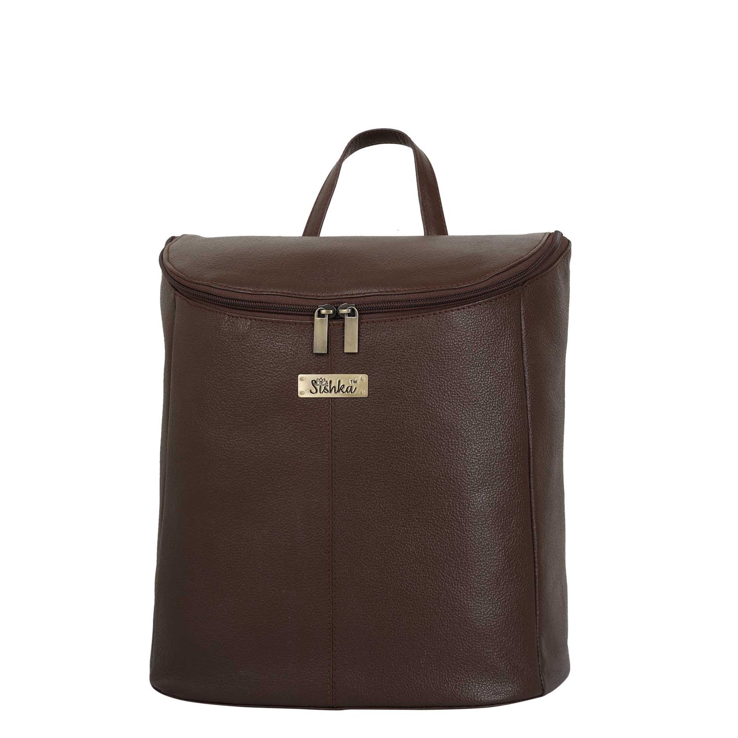 Genuine Leather Brown Backpack Purse for Women – Designer Shoulder Bag, Stylish Travel Backpack, Trendy Leather Purse for Ladies, Fashionable Bag for Work, College, and Travel |Sishka