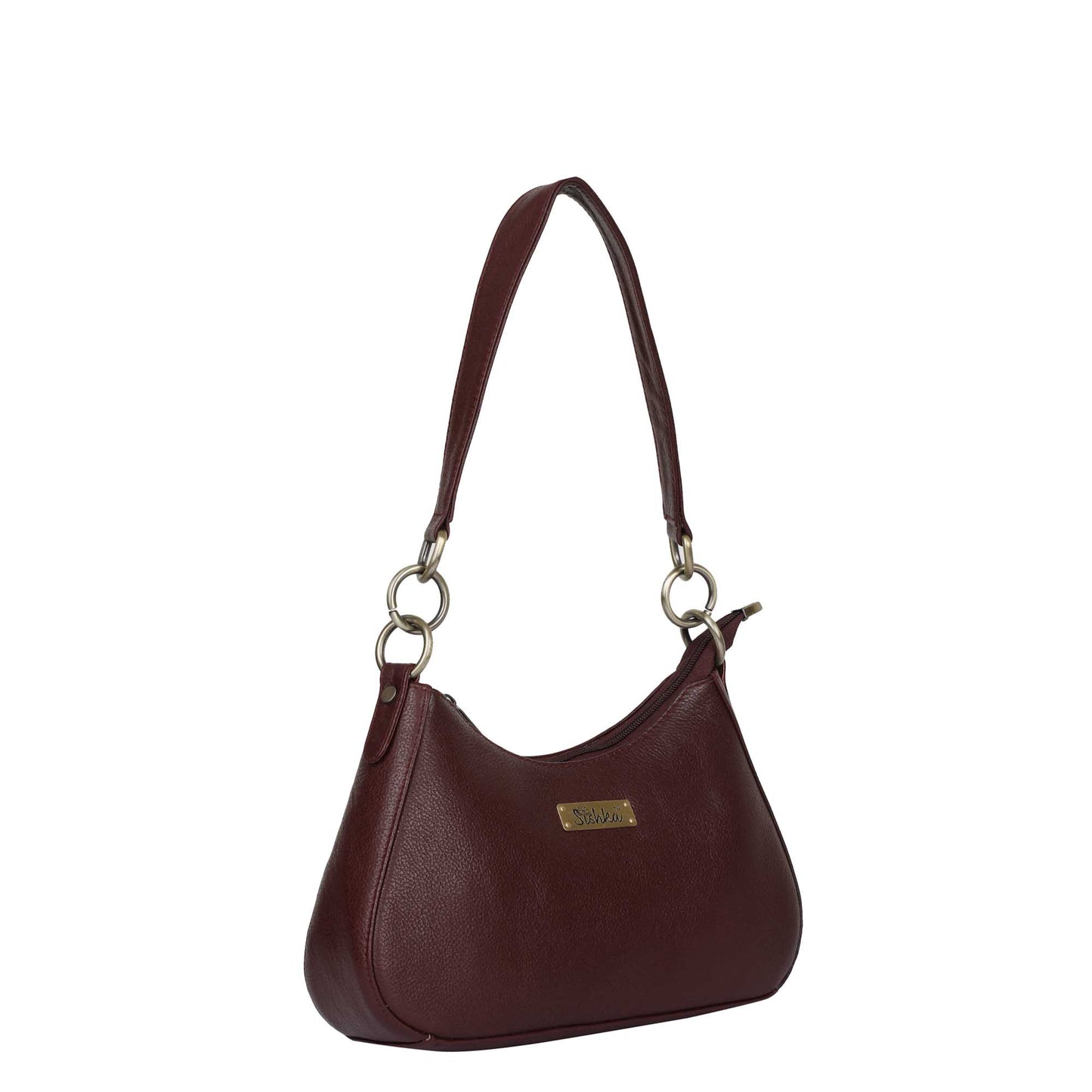 Shoulder Bag in Cherry Red – Purse for Women by Sishka, Hobo Handbag, Soft Genuine Leather Half Moon Tote with Top Zipper Closure, Perfect for Daily Use, Travel & Casual Outings.