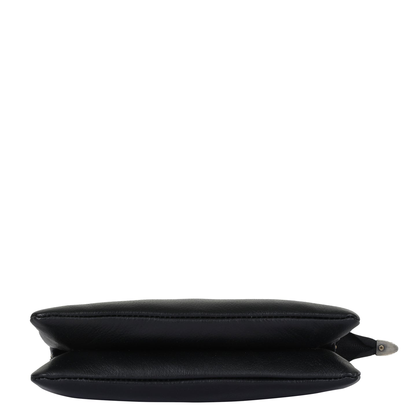 Sishka Black Genuine Leather Crossbody Organizer Bag for Women – Sleek Crossover Purse, Stylish Shoulder Handbag for Daily Use, Casual Trips, Outings & Parties (H 5.25" x W 8.37" x D 0.75").