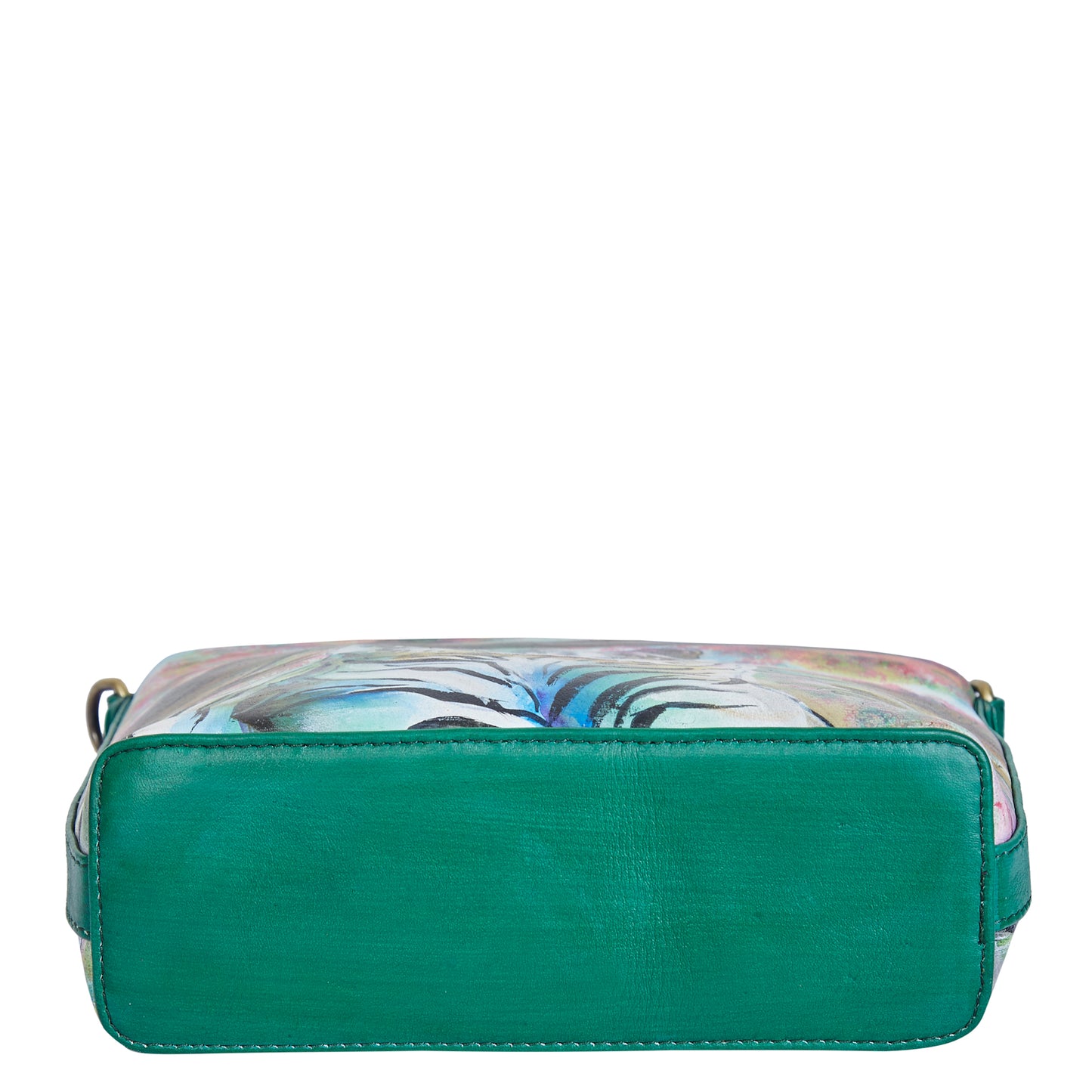 Sishka Hand-Painted Leather Satchel Bag – Majestic Tiger Art, Stylish Shoulder Purse with Detachable Strap.