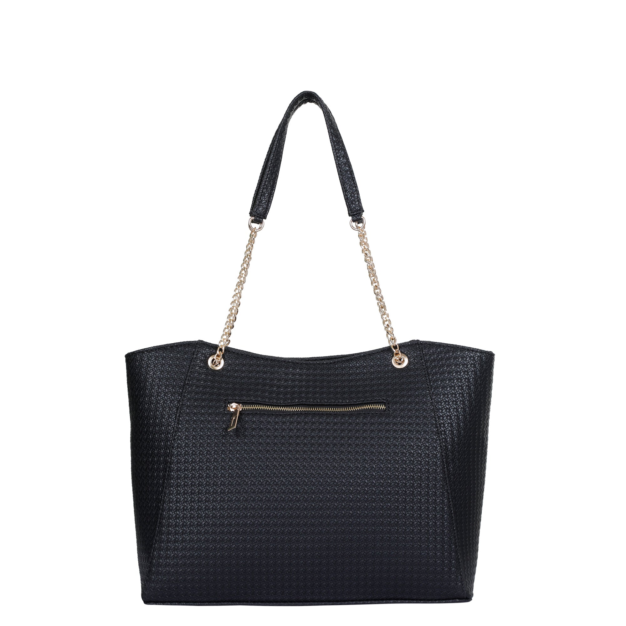 Sishka Black Satchel Bag for Women – Vegan Leather Tote, Shoulder Purse with Top Handles