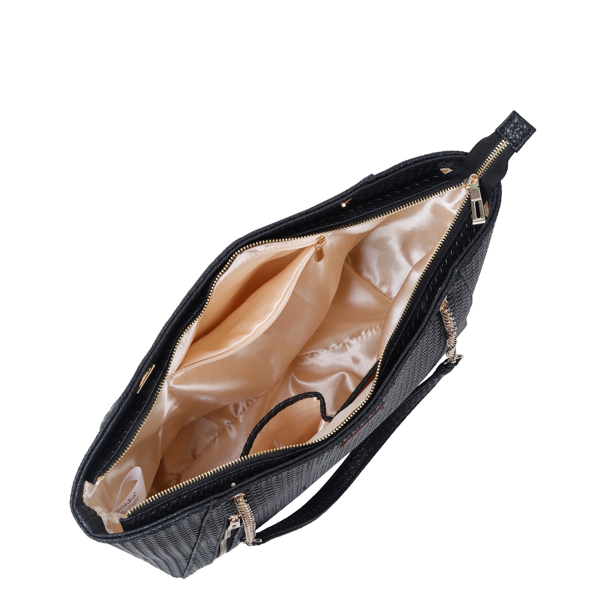 Sishka Black Satchel Bag for Women – Vegan Leather Tote, Shoulder Purse with Top Handles
