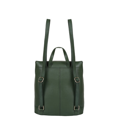Sishka | Olive Leather Backpack for Women – Easy Open Zipper, Genuine Leather, Spacious Compartment, Trendy Travel Backpack Purse for Ladies, Teen Girls – Stylish Shoulder Daypack for Work, College, Travel